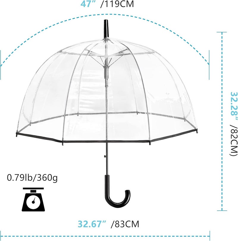 RONIARE Clear Bubble Umbrellas for Rain Large Windproof Dome Umbrella for Weddings,Prom, Graduation and Outdoor Events for Men and Women - Image 5